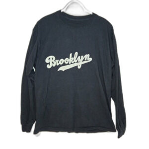 Brooklyn Cursive Script Long Sleeve Shirt | Men's Size Medium | Black